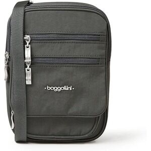 Baggallini Charcoal Grey Nylon Small Crossbody Travel Bag Organizer Purse Multi
